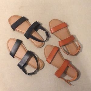 2 pair of Old Navy sandals, black and brown